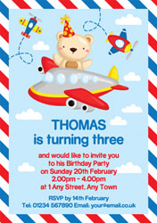 teddy bear flying invitations