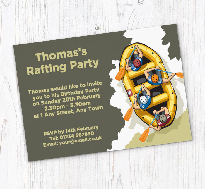 water rafting party invitations