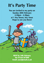 brave knight party invitations
