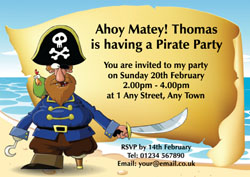 one legged pirate invitations