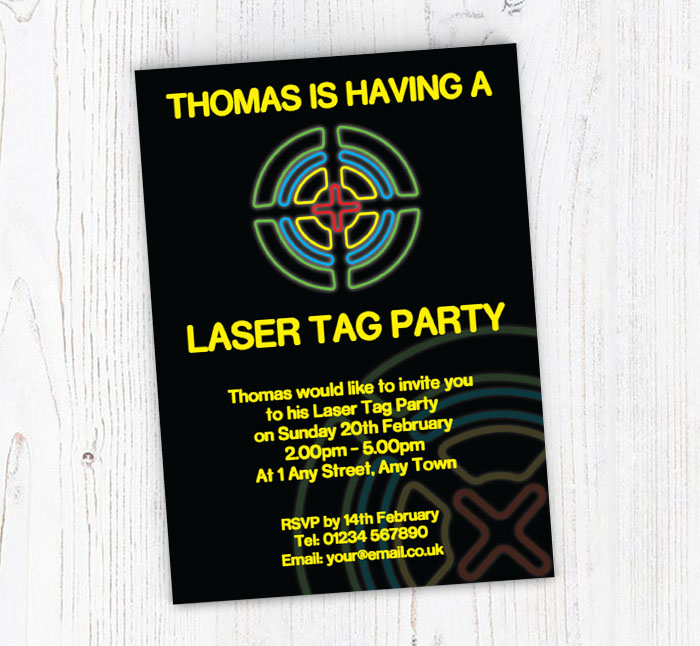 laser tag party invitations