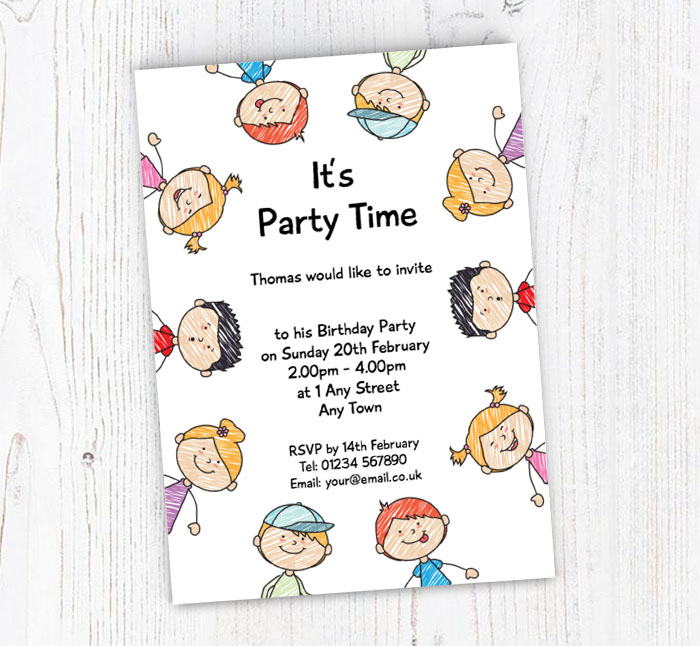 funny faces party invitations