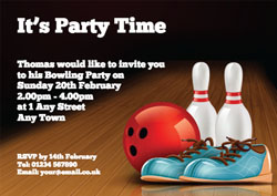 bowling lane party invitations