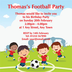 childrens football party invitations