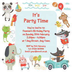 animal border party invitations