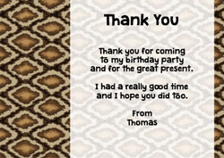 snake skin thank you cards