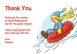 snow tubing thank you cards