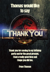 jurassic thank you cards
