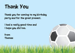 football on grass thank you cards