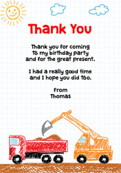 sketched trucks thank you cards