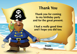 one legged pirate thank you cards