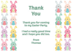 easter bunny border thank you cards