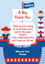 pirate boat thank you cards
