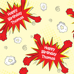 comic burst wrapping paper