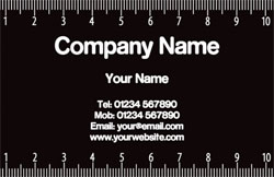 black and white ruler business cards
