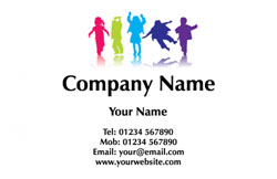 children playing business cards