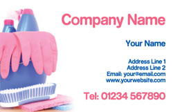pink cleaning gloves business cards