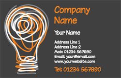 scribble light bulb business cards