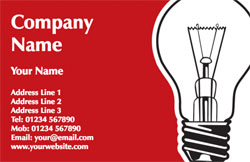 red light bulb business cards