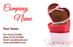 heart cupcakes business cards