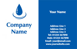 blue plumbing business cards