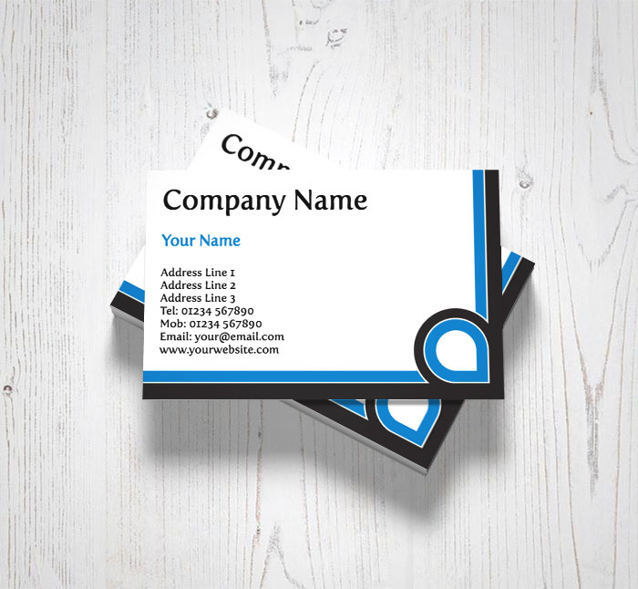 blue and black business cards