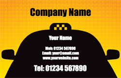 taxi silhouette business cards