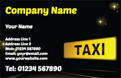 taxi sign business cards