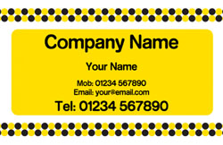 yellow and black dots business cards