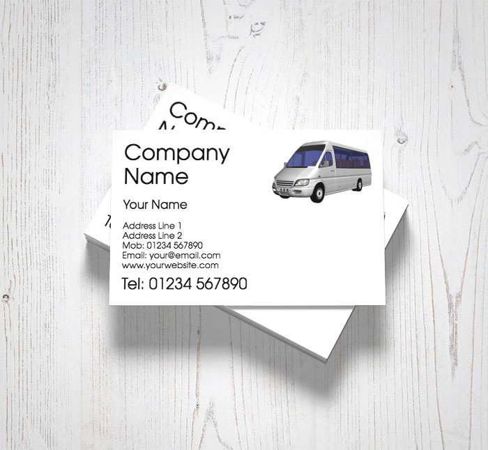minibus hire business cards