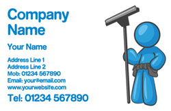 blue window cleaner business cards