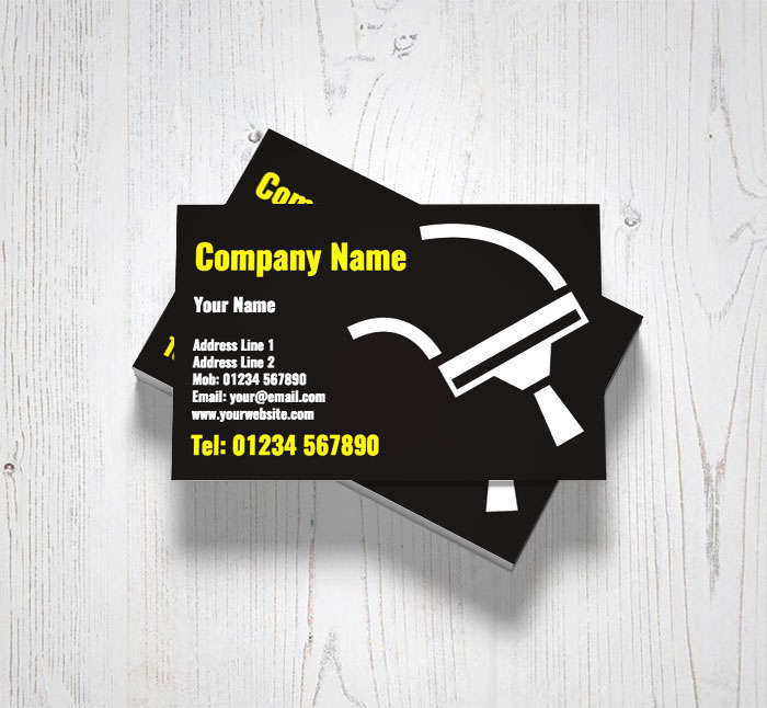 white squeegee business cards