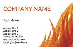 flaming orange business cards