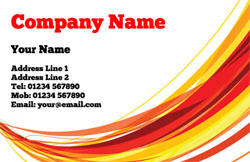 red swish business cards