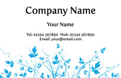 blue flowers business cards