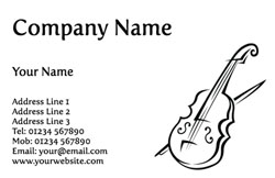 sketched violin business cards
