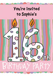 16th birthday candle party invitations