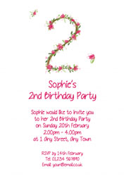 floral 2nd birthday party invitations
