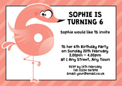 flamingo 6th birthday party invitations