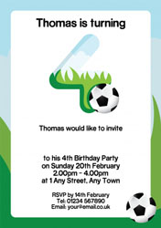 football 4th birthday party invitations
