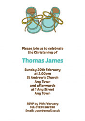 baby shoes christening invitations