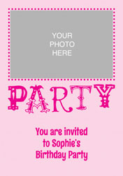 pink photo upload invitations