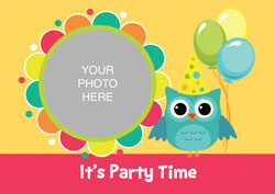 owl photo upload party invitations