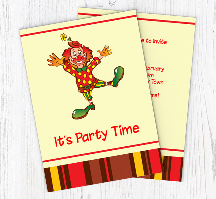 clown party invitations