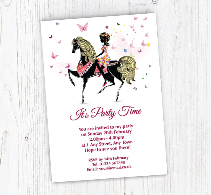 horse riding party invitations
