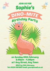 girls dinosaur party invitations