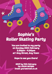 roller skates and stars invitations
