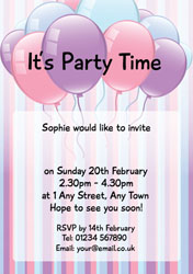 balloons and stripes invitations
