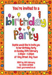 orange birthday party invitations