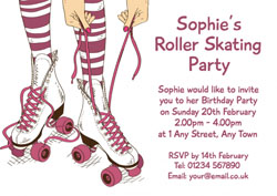 girls roller skating invitations